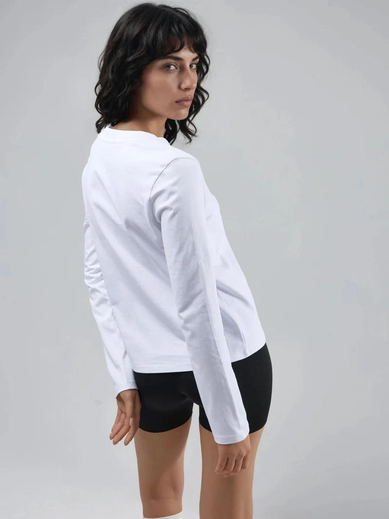 بوسيم BUSEM Long Sleeve Crew Neck Basic Blouse